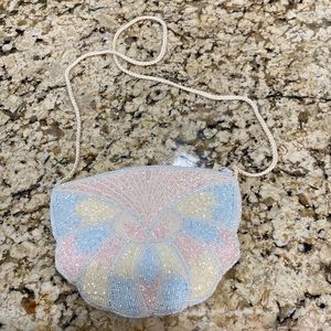 Pastel colored beaded evening bag